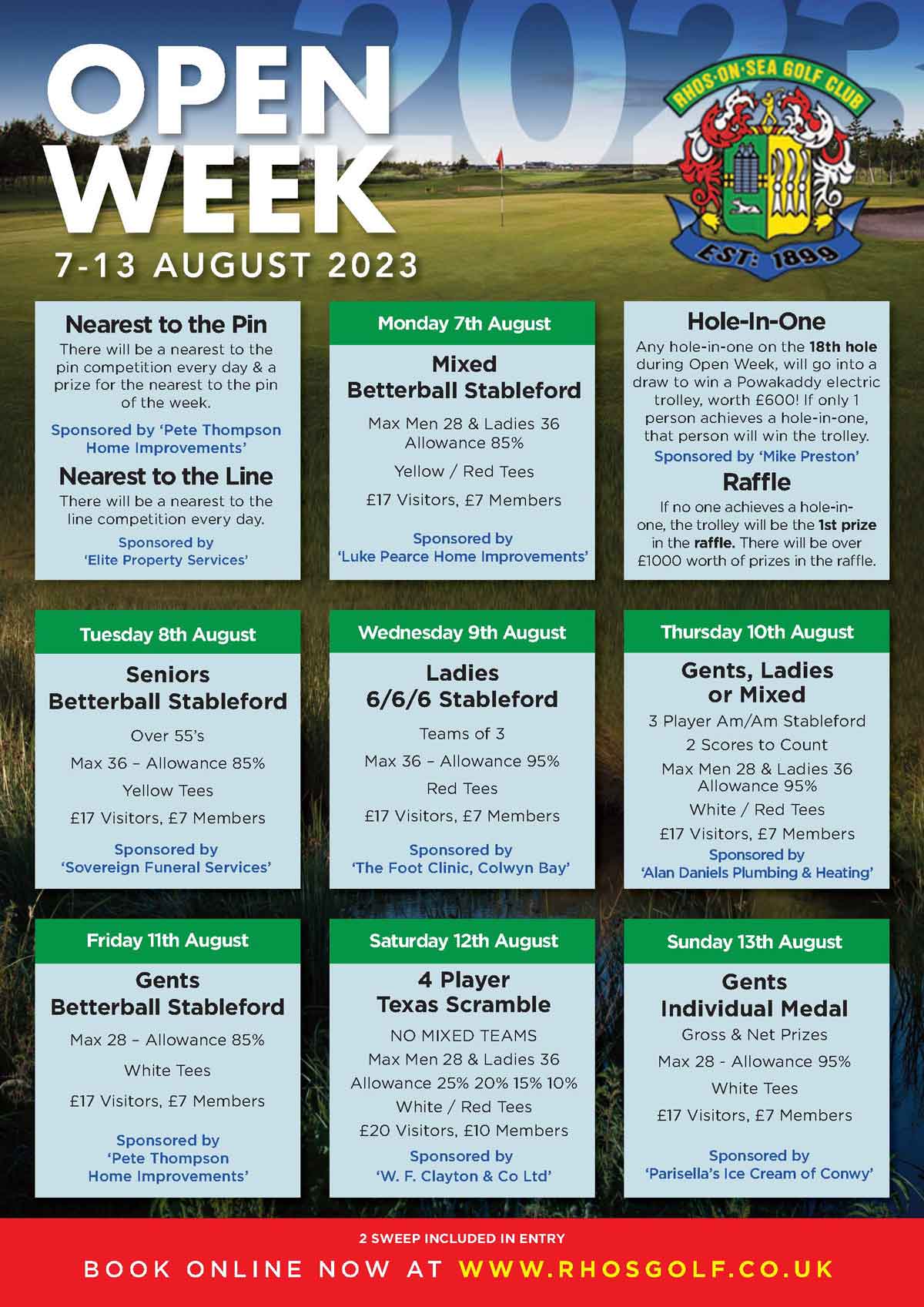 Rhos on Sea Open Week 2023 RhosOnSea Golf Club